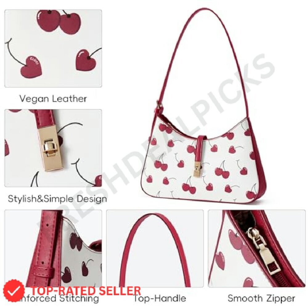 Vegan Leather Hobo Shoulder Bag Adjustable Strap Chic Minimal Elegant Crescent - Picture 7 of 8